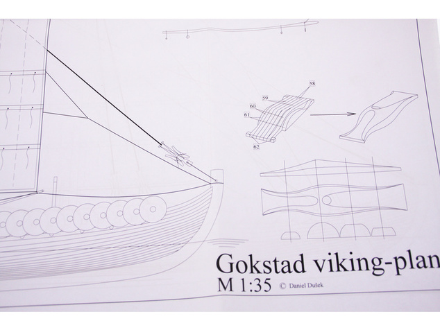 Dušok Vikingská loď Gokstad 1:35 kit
