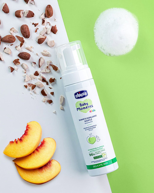 CHICCO Šampón a kondicionér na vlasy soufflé Baby moments Kids 150ml, 0m+