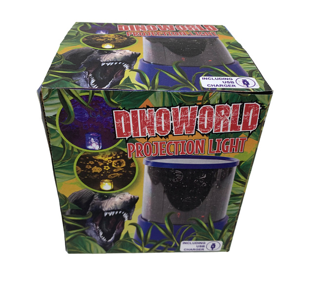 Dinoworld lampička/projektor 12cm 360° na batérie so svetlom meniacou farbu