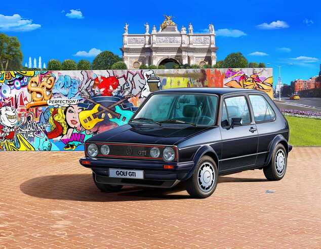 Geschenk-Set Auto 05694 - 35 Jahre VW Golf 1 GTi Pirelli (1:24)