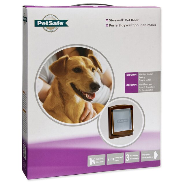 PetSafe-Kunststofftür mit brauner transparenter Klappe, Ausschnitt 28,1 x 23,7 cm