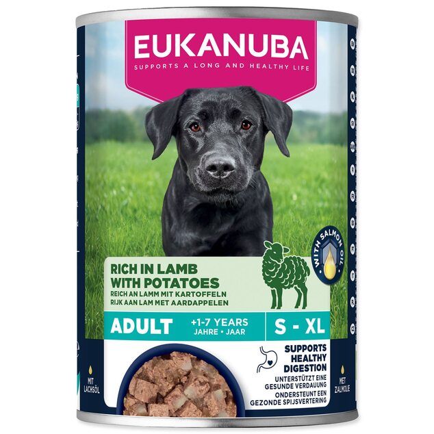 Konzerva EUKANUBA Adult bohatá na jahňacie so zemiakmi 400 g