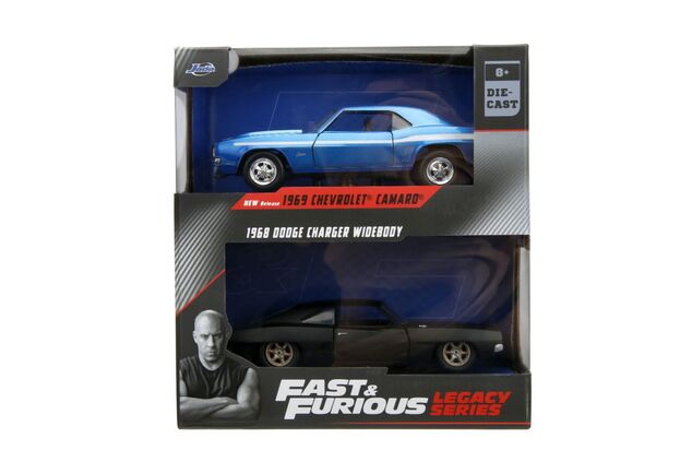 Rýchlo a zbesilo Twin Pack Chevrolet Camaro 1969 a Dodge Charge Wide Body 1968, 1:32 Wave