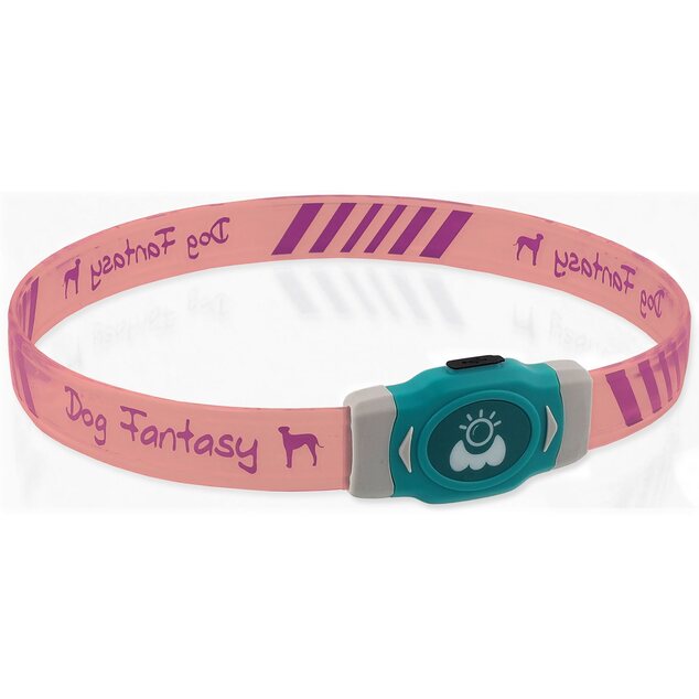 Obojok Dog Fantasy LED Svietiaci rôznofarebný nabíjací L 65cm