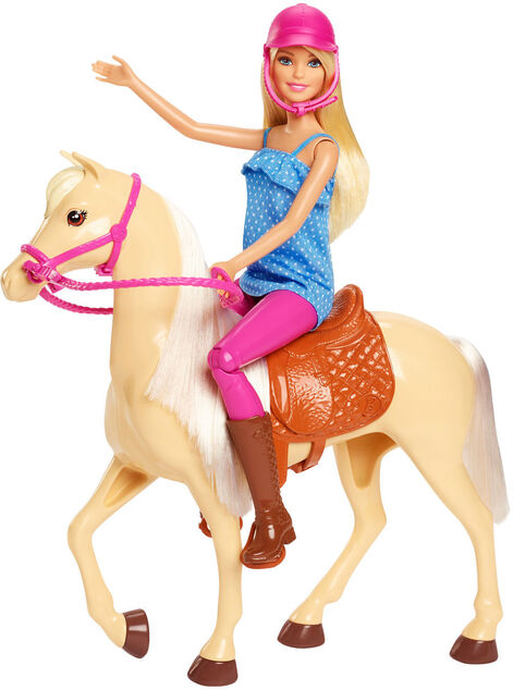 Mattel Barbie bábika s koňom FXH13