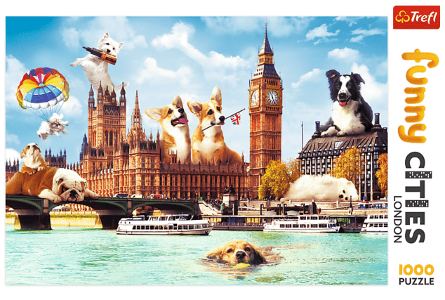 Trefl Puzzle 1000 Crazy City - Hunde in London
