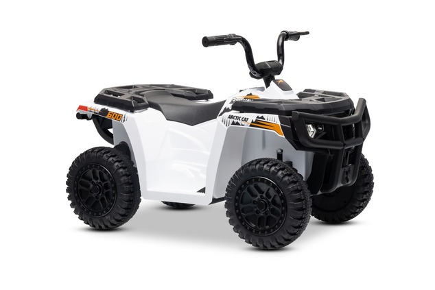 Licencovaná elektrická štvorkolka Arctic Cat 12V so zadným pohonom, biela, LED svetlá, Lít
