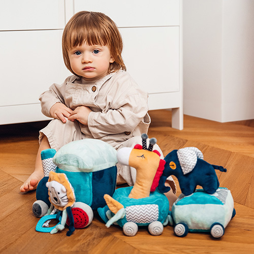 BABYONO Jouet éducatif Safari train 0m+