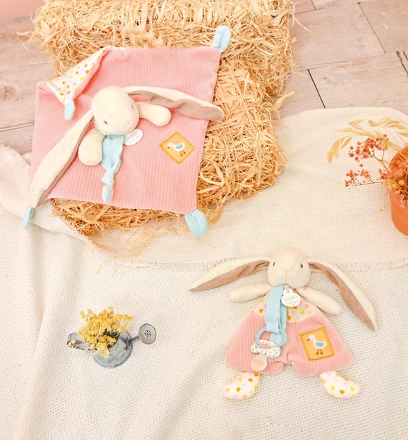 Doudou Darčeková sada Hračka s úchytom na cumlík Zajačik Ciboulette 19 cm