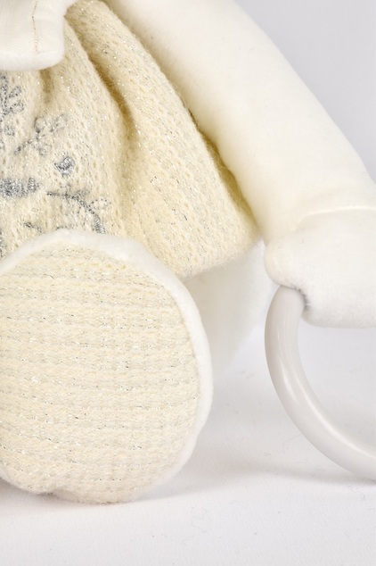 Doudou Darčeková sada Plyšový ľadový medvedík s krúžkom 30 cm béžový