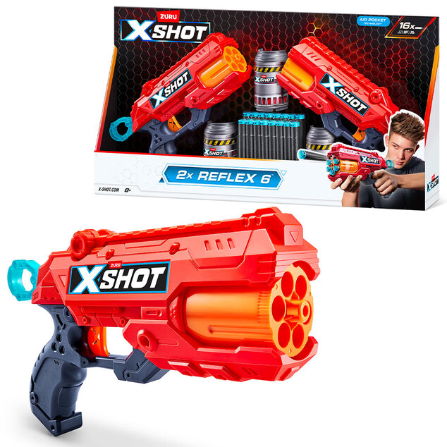 X-SHOT 2x REFLEX 6 (3 plechovky, 16 nábojov)