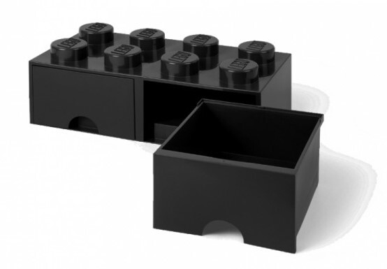 LEGO® úložný box 8 - so zásuvkami čierna 250 x 500 x 180 mm