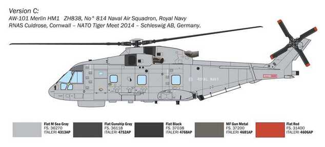 Model Kit vrtulník 1486 - AW-101 Merlin HM.1 (1:72)