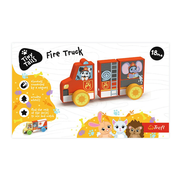 Trefl Magnetické vozidlo - Hasičské auto - 3 prvky