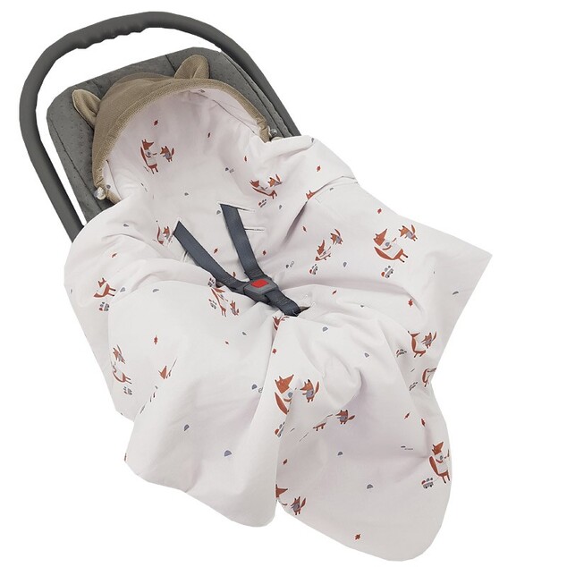 EKO Borsa avvolgente per seggiolino auto VELVET Fox 110x100 cm