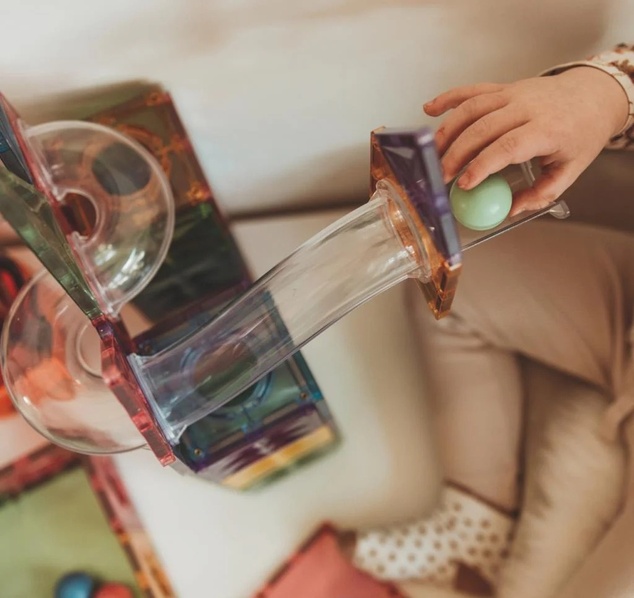 Cleverclixx Mágneses építőkészlet Ball Run Compact Pack Intense 60 darab