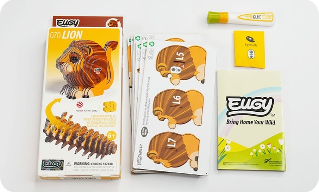 EUGY Lev 3D kartonová skládačka