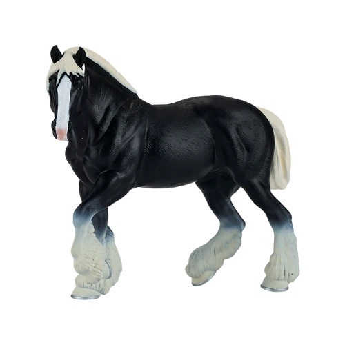 Mein Cydesdale Pferd ist schwarz.