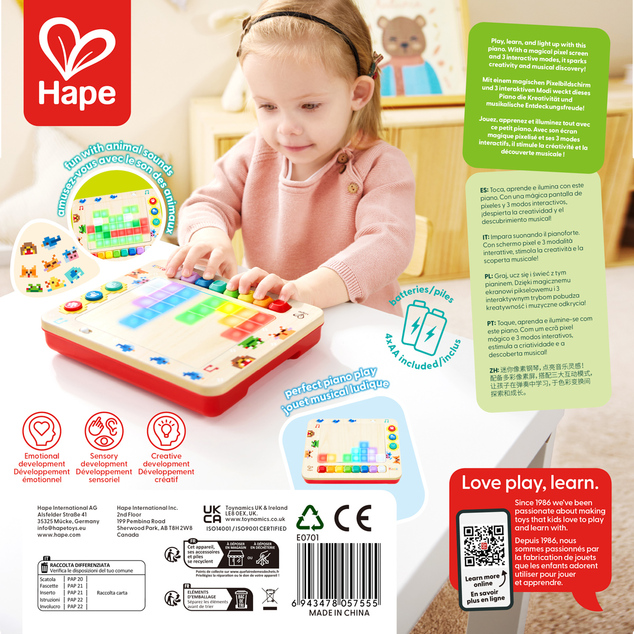 Hape Mini piano pixel Pixelz avec effets lumineux et sonores