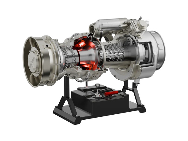 Teching turbohriadeľový motor