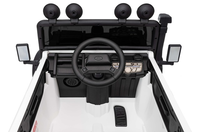 Elektrické autíčko Land Rover Defender 110 SVX 12V, biele, 4X4 pohon, LED svetlá