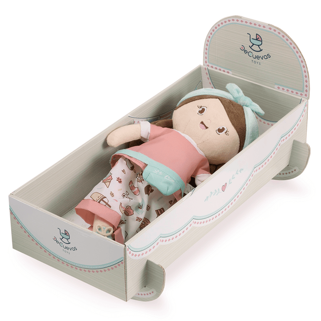 DeCuevas 20048 Plyšová bábika SWEET- 36 cm s kolískou