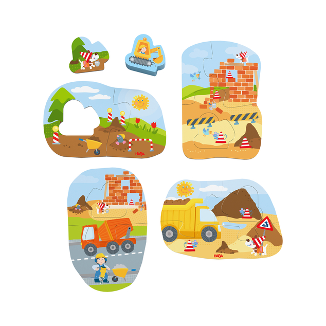 Haba Puzzle pre najmenších Stavenisko 4 ks