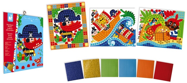 Janod Atelier Kreativni set Mini Mozaik Pirati 5+