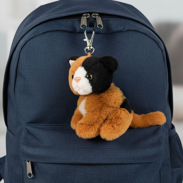 Portachiavi / ciondolo gatto in peluche 9 cm ECO-FRIENDLY PLUSH WORLD