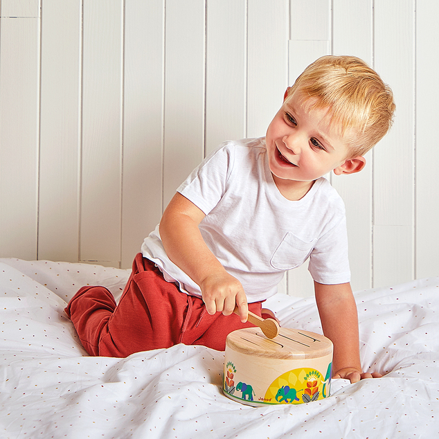 Janod Gioia Instrumento musical de madera para niños Tambor
