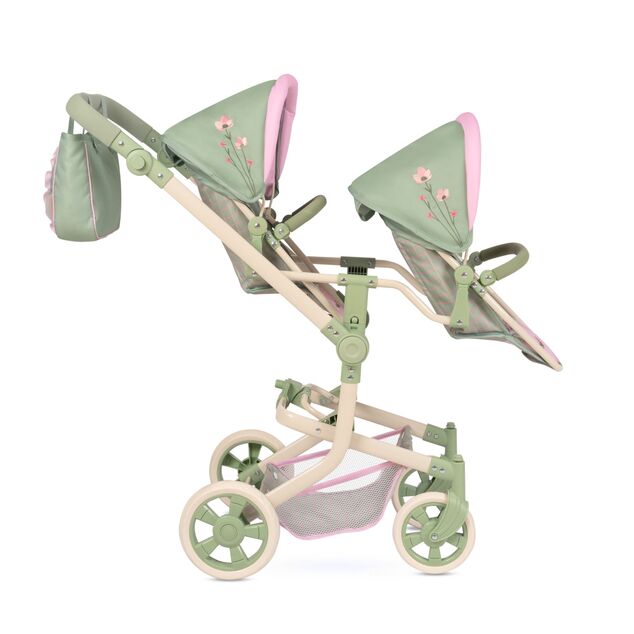 DeCuevas 90868 Passeggino pieghevole per bambole gemelle con borsa Botanic 2026 – 91 cm