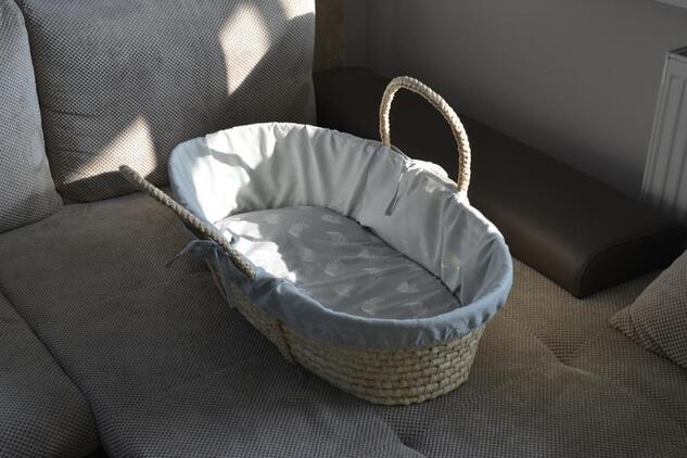 AHOJBABY Bezug für Moses' Babykorb Bio-Baumwolle Weiß