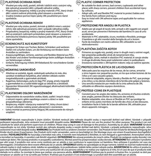 Plastová ochrana rohov 4ks, transparent