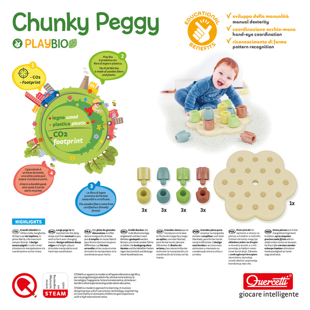 Quercetti PlayBio - Chunky Peggy