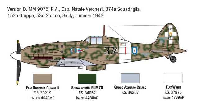 Model Kit letadlo 1481 - MC.202 Folgore Aces (1:72)