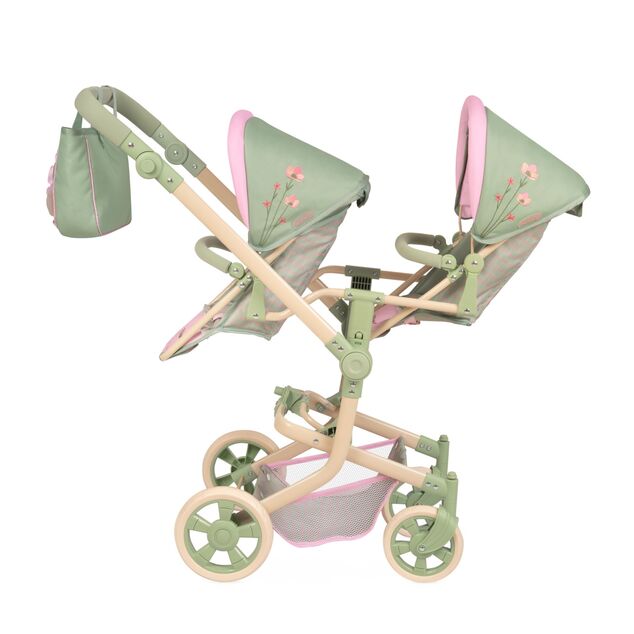 DeCuevas 90868 Passeggino pieghevole per bambole gemelle con borsa Botanic 2026 – 91 cm