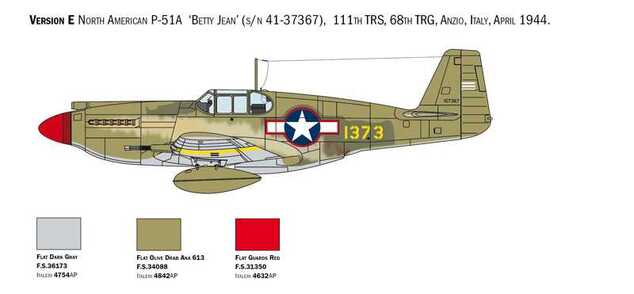 Model Kit letadlo 1423 - P-51A Mustang (1:72)