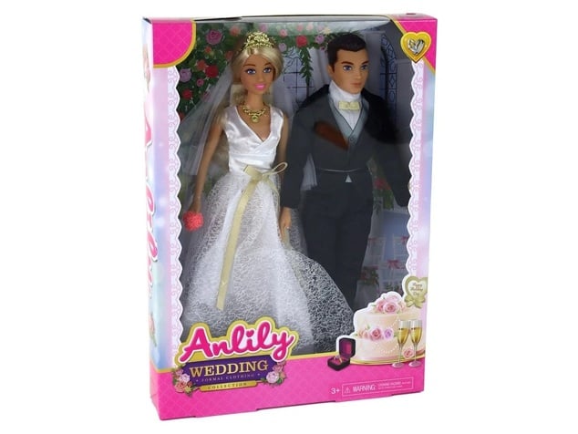 Bábika Anlily 2ks nevesta a ženích plast 30cm, 23x32x5cm