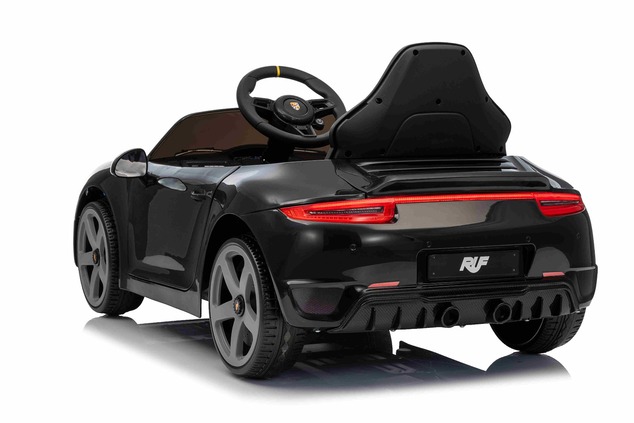 Elektrické autíčko RUF GT 12V, čierne, Otváracie dvere, 2.4 GHz diaľkové ovládanie, LED sv