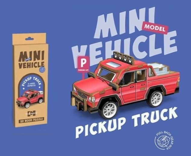 3D puzzle drevené - Pickup 13 cm