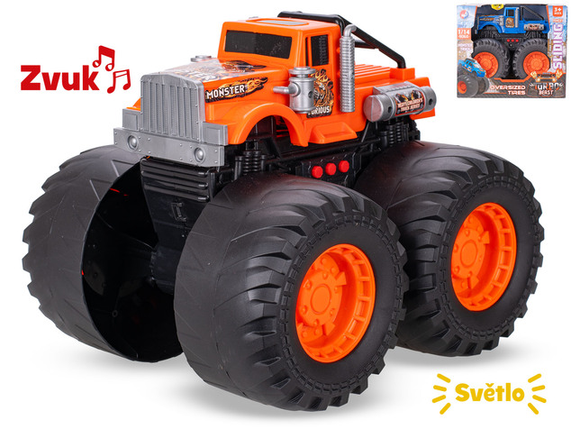 Auto monster truck 28cm voľný chod na batérie so svetlom a zvukom 2farby