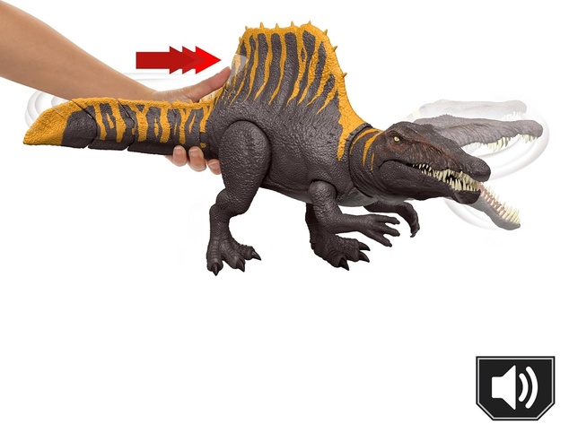 Mattel Jurassic World Spinosaurus hangokkal (SIOC)