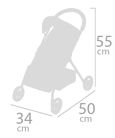 DeCuevas 90547 Športový kočík pre bábiky a plyšová bábika PIPO 2022 - 55 cm