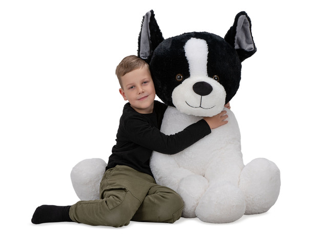 Plush Friends bulldog francez din pluș 78 cm șezând