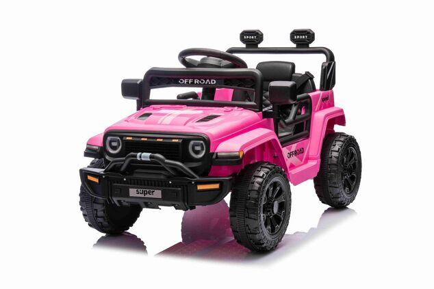 Elektrické autíčko OFFROAD NEW s pohonom zadných kolies, ružové, Lítiová batéria