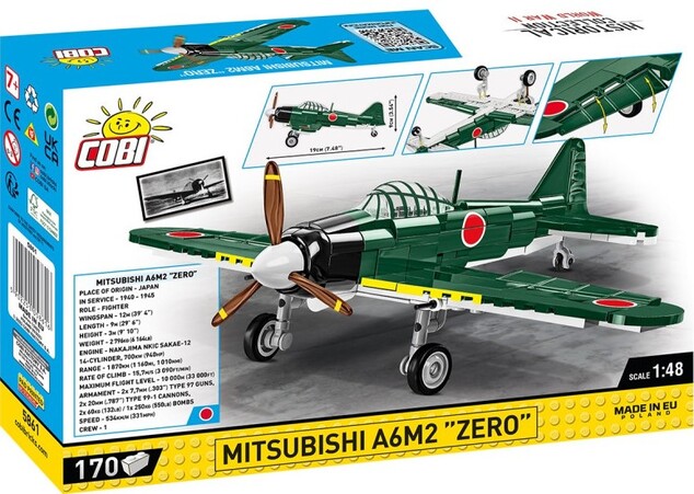 Cobi Armed Forces Mitsubishi A6M2 Zero-Sen, 1:48, 166 k