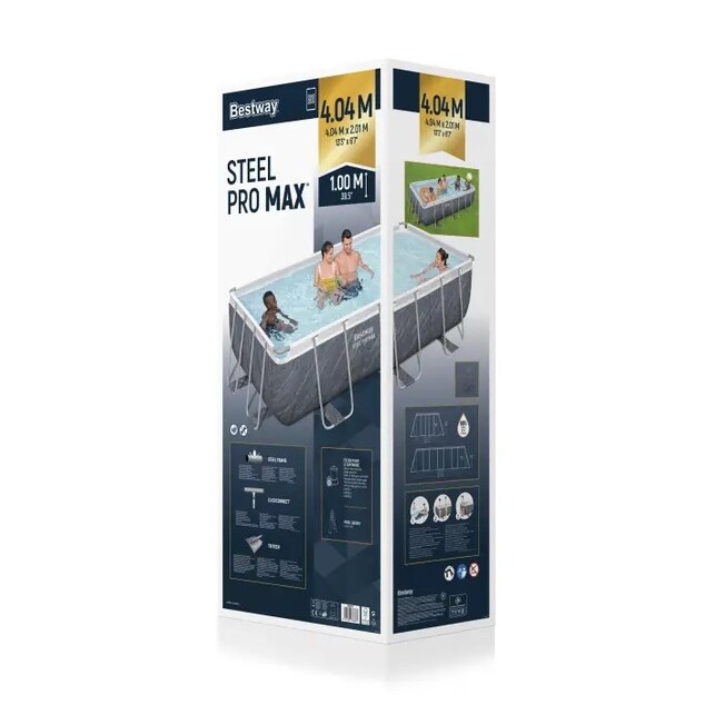 Záhradný bazén Bestway 56721 Power Steel 4.04m x 2.01m x 1.00m Rectangular s kartuš. filtr