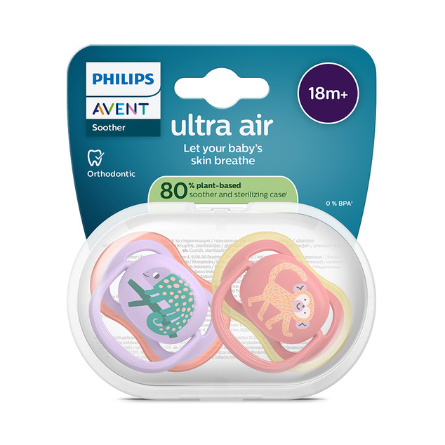 Philips Avent Sucette Ultra air image 18+m fille 2pcs