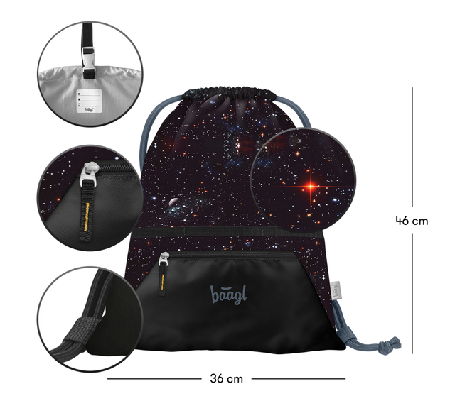 BAAGL SADA 3 Zippy Plus Pixel Space: aktovka, peračník, vrecko