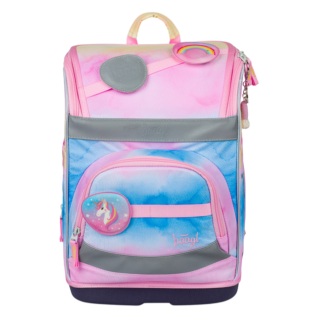BAAGL SADA 5 Zippy Plus Rainbow Unicorn: aktovka, peračník, vrecko, zástera, peňaženka